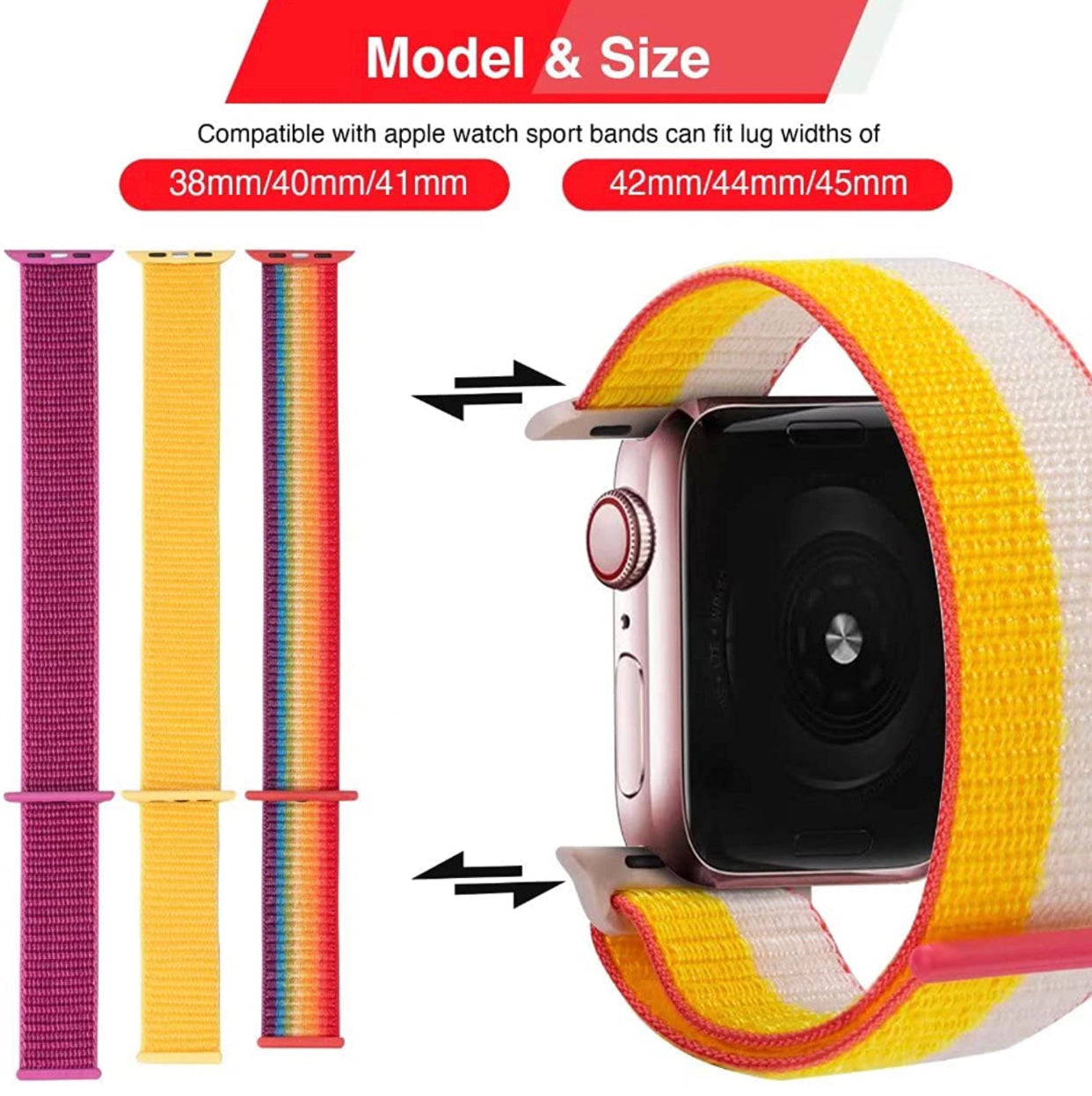 Premium Multi-Colour Nylon Sport Watch Bands- for selected Apple Watch in 38mm/40mm - Super Savings Technologies Co.,LTD Premium Multi-Colour Nylon Sport Watch Bands- for selected Apple Watch in 38mm/40mm - Super Savings Technologies Co.,LTD